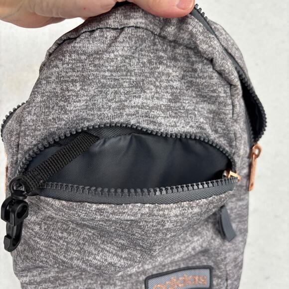Adidas Convertible Crossbody Backpack Sling Bag Gray Zip Pockets - Picture 6 of 11